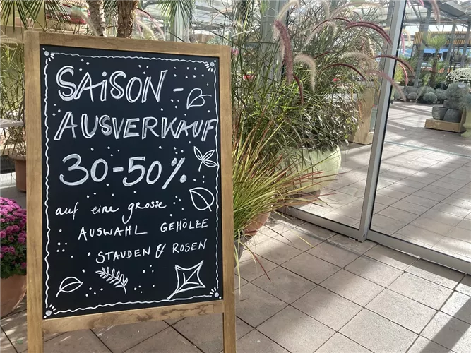 Grosser Saison-Ausverkauf bis Ende Oktober